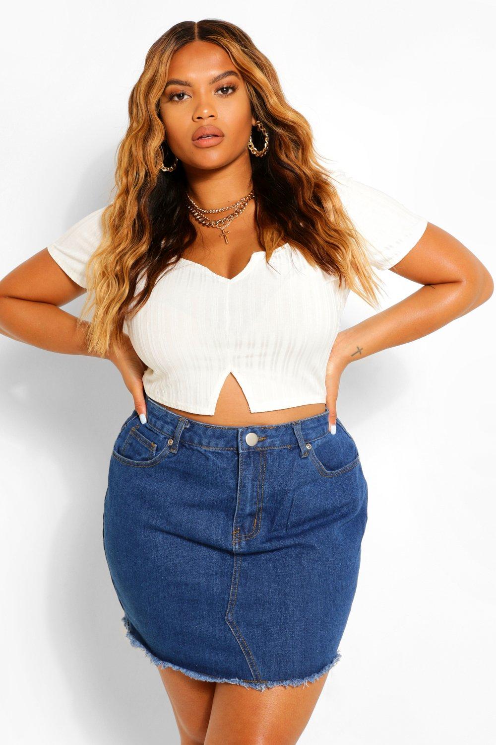 Plus size denim skirt hotsell forever 21